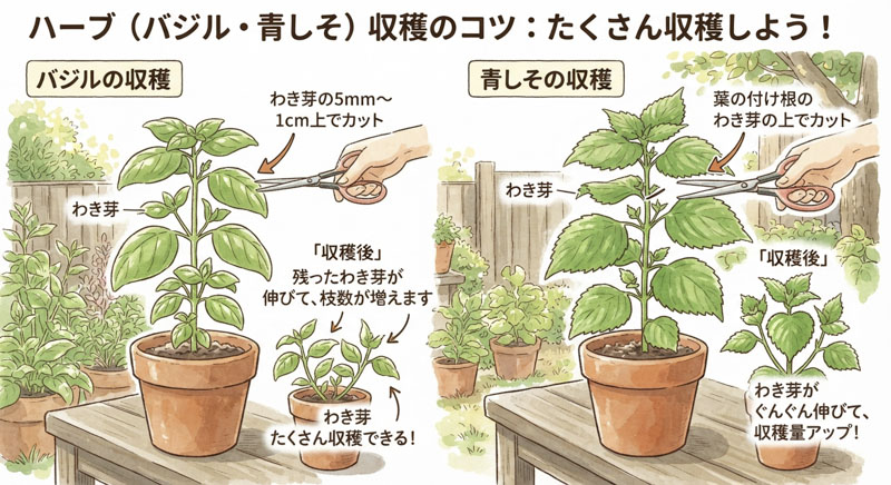 バジル・紫蘇の収穫